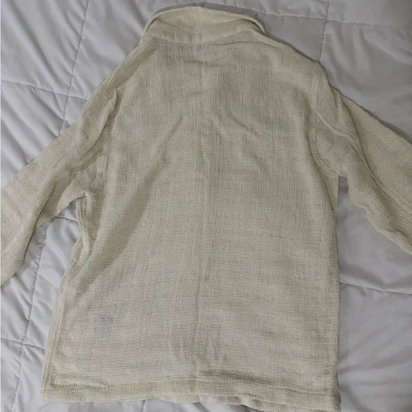 ZARA Textured Cream Button-Up Jacket - Picture 7 of 9